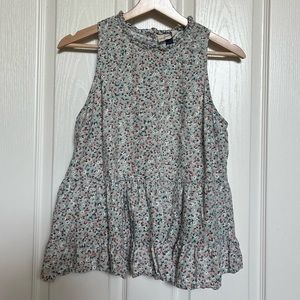 Cute women’s blue floral tank top size Medium